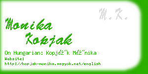 monika kopjak business card